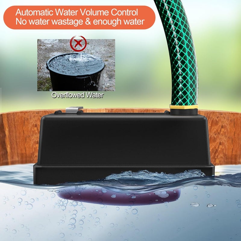 Toldear Water Trough Float Valve for Stock Tank, Automatic Control Waterer Level for Livestock Horse Chicken Animal Fish Pool with Hose Metal Connector & Ptfe tape （2 pack） - Image 3